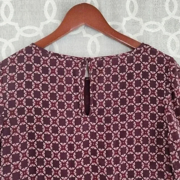 Max Studio Crew Neck‎ Bell Sleeve Geometric Print Chiffon S - Picture 4 of 10